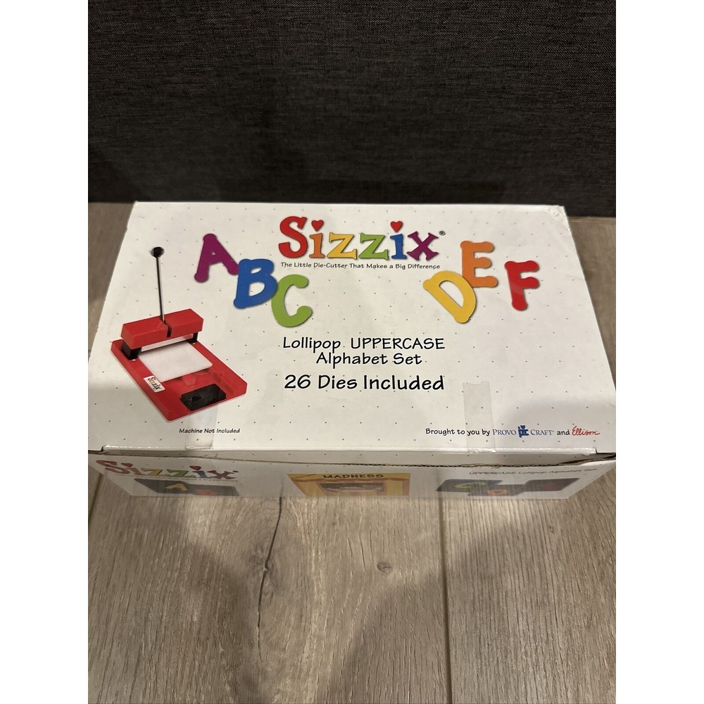 Sizzix Lollipop Uppercase Alphabet Set - Complete - New in Open Box - s1